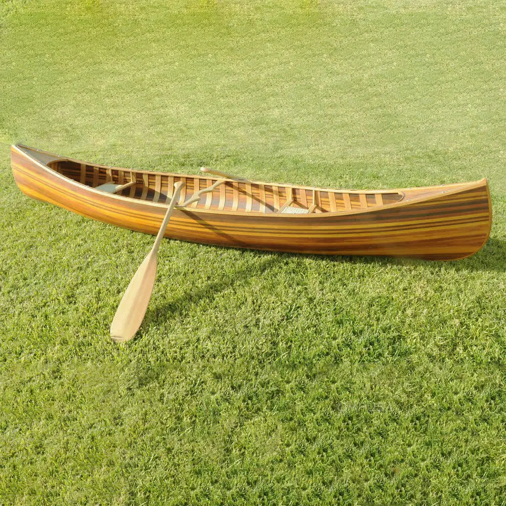 Wooden Canoe With Ribs Curved Bow Matte Finish 12ft