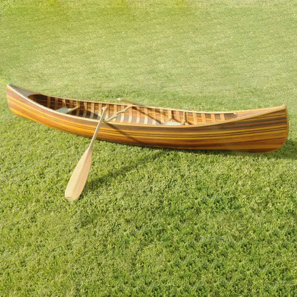 Wooden Canoe With Ribs Curved Bow Matte Finish 12ft