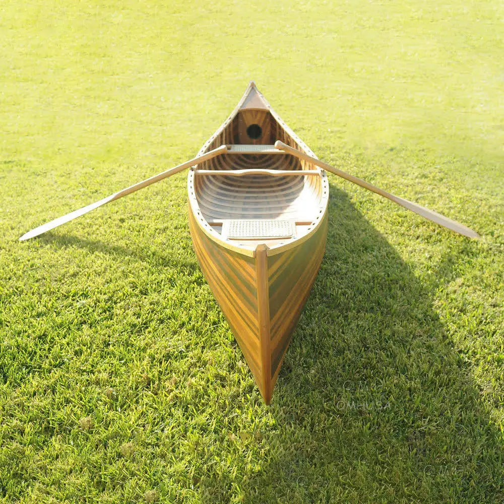 Wooden Canoe With Ribs Curved Bow Matte Finish 12ft