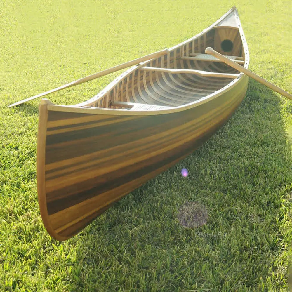 Wooden Canoe With Ribs Curved Bow Matte Finish 12ft