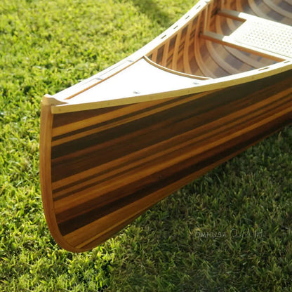 Wooden Canoe With Ribs Curved Bow Matte Finish 12ft