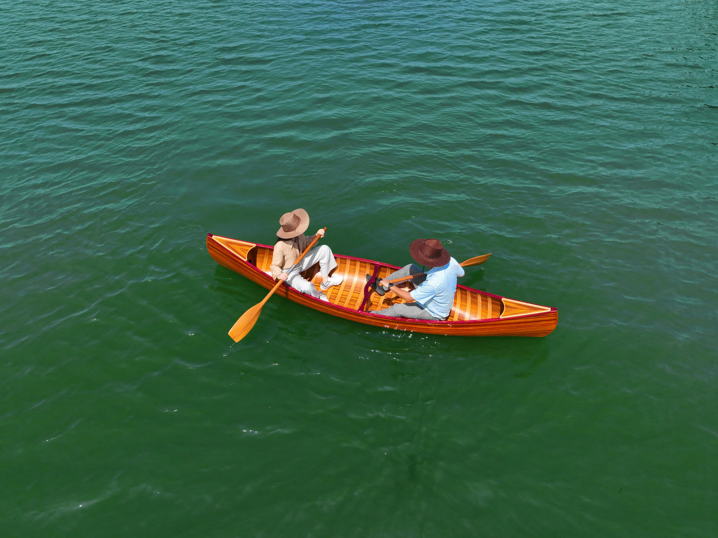 Wooden Canoe With Ribs Curved Bow Matte Finish 12ft