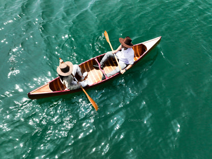 Wooden Canoe With Ribs Curved Bow Matte Finish 12ft
