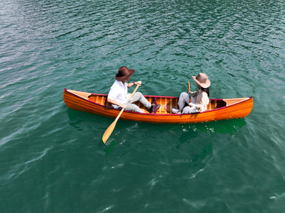 Wooden Canoe With Ribs Curved Bow Matte Finish 12ft