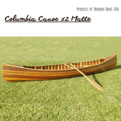 Wooden Canoe With Ribs Curved Bow Matte Finish 12ft