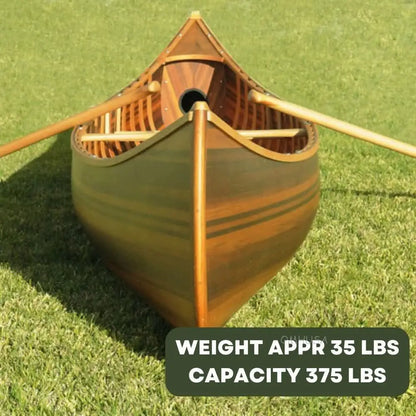 Wooden Canoe With Ribs Curved Bow Matte Finish 12ft