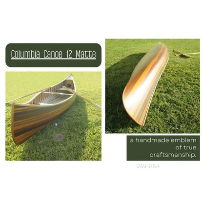 Wooden Canoe With Ribs Curved Bow Matte Finish 12ft