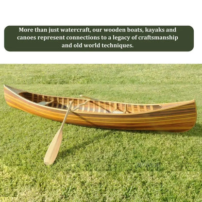 Wooden Canoe With Ribs Curved Bow Matte Finish 12ft