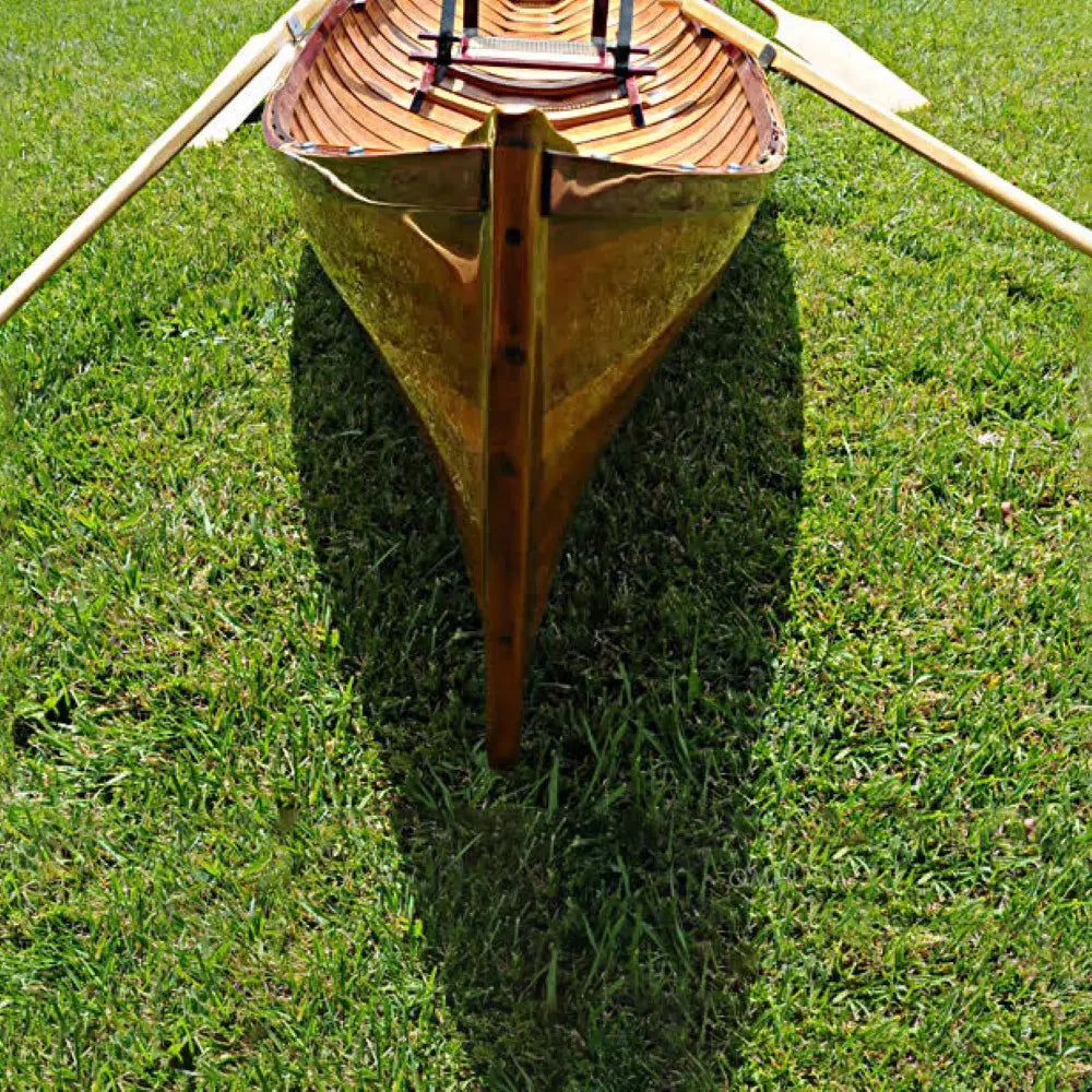 Traditional Wooden Canoe With Ribs