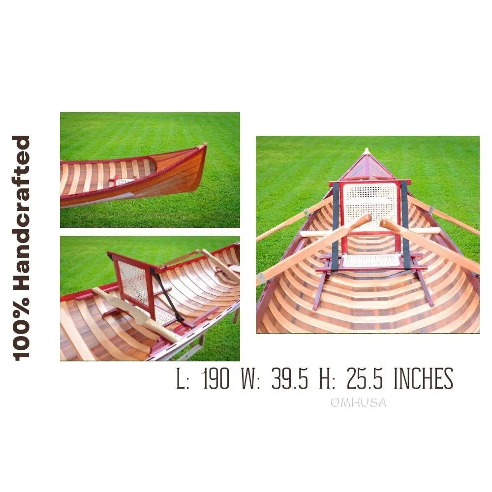 Traditional Wooden Canoe With Ribs