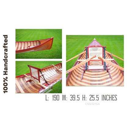 Traditional Wooden Canoe With Ribs