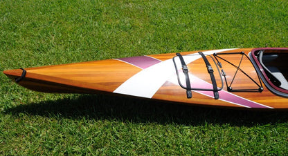 Wooden Kayak with White & Purple Ribbon 15 ft