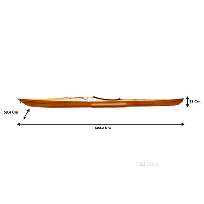 Wooden Kayak with arrows design 17 ft