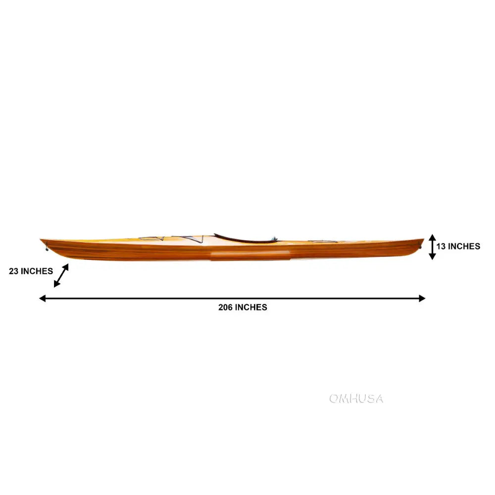 Wooden Kayak with arrows design 17 ft