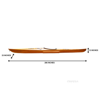 Wooden Kayak with arrows design 17 ft