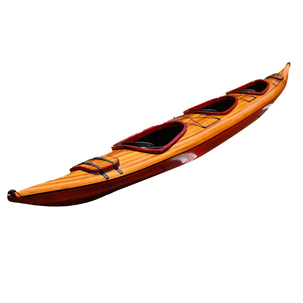 Triple Three-Person 3-Seater Family Wooden Kayak 20ft