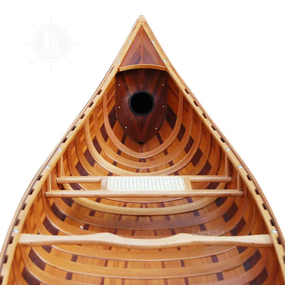 Red Wooden Canoe with Ribs 16ft