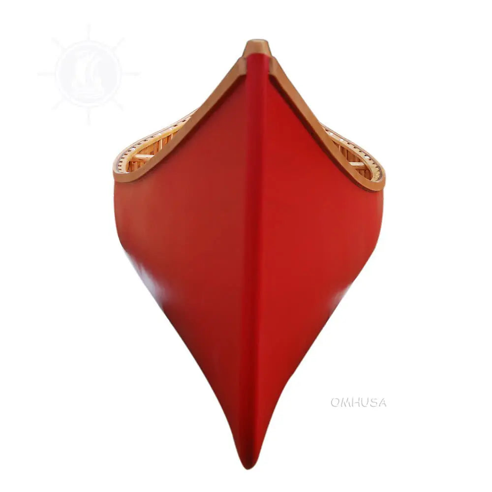 Red Wooden Canoe with Ribs 16ft