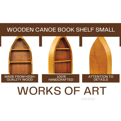 Wooden Canoe Book Shelf Small