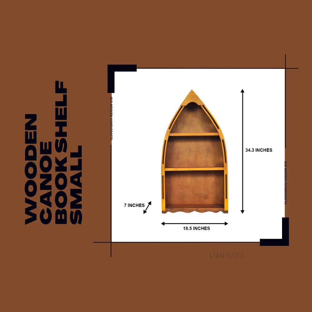 Wooden Canoe Book Shelf Small