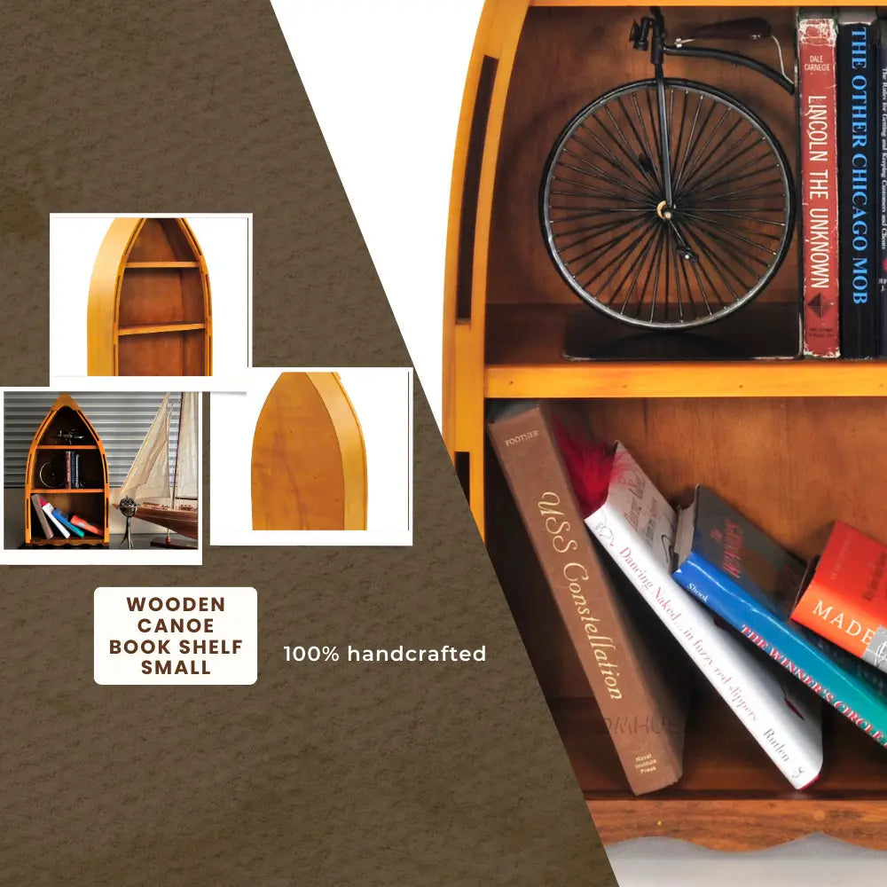 Wooden Canoe Book Shelf Small