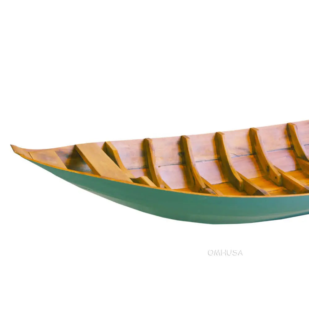 South East Asia Sampan Boat Teal Bottom Thuyen Ba La Tam Ban