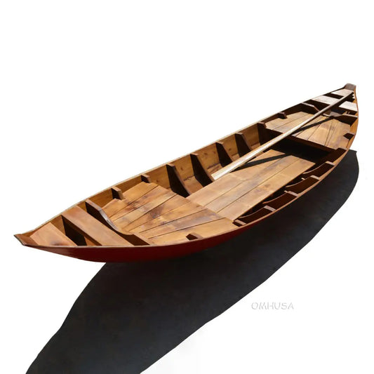 South East Asia Sampan Boat Red Bottom Thuyen Ba La Tam Ban