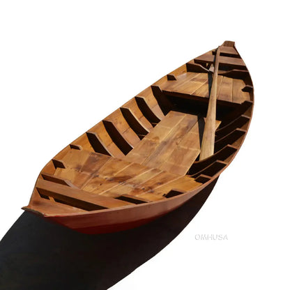 South East Asia Sampan Boat Red Bottom Thuyen Ba La Tam Ban