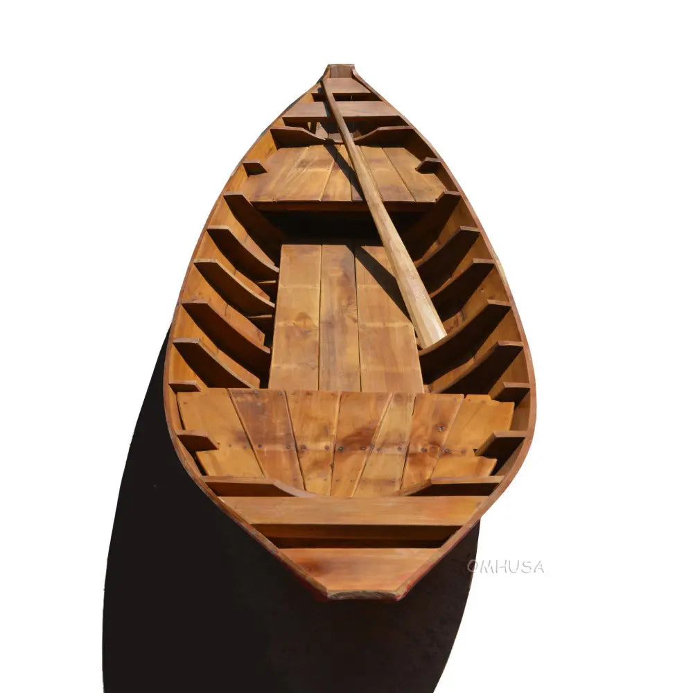 South East Asia Sampan Boat Red Bottom Thuyen Ba La Tam Ban
