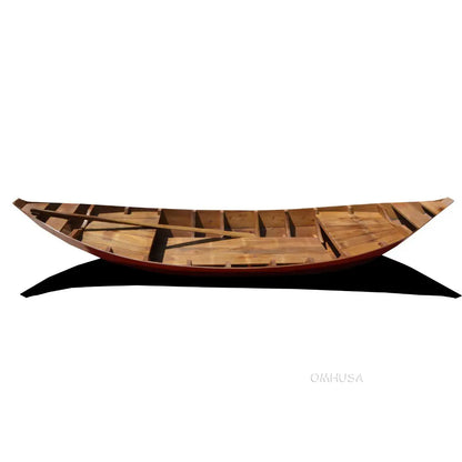 South East Asia Sampan Boat Red Bottom Thuyen Ba La Tam Ban