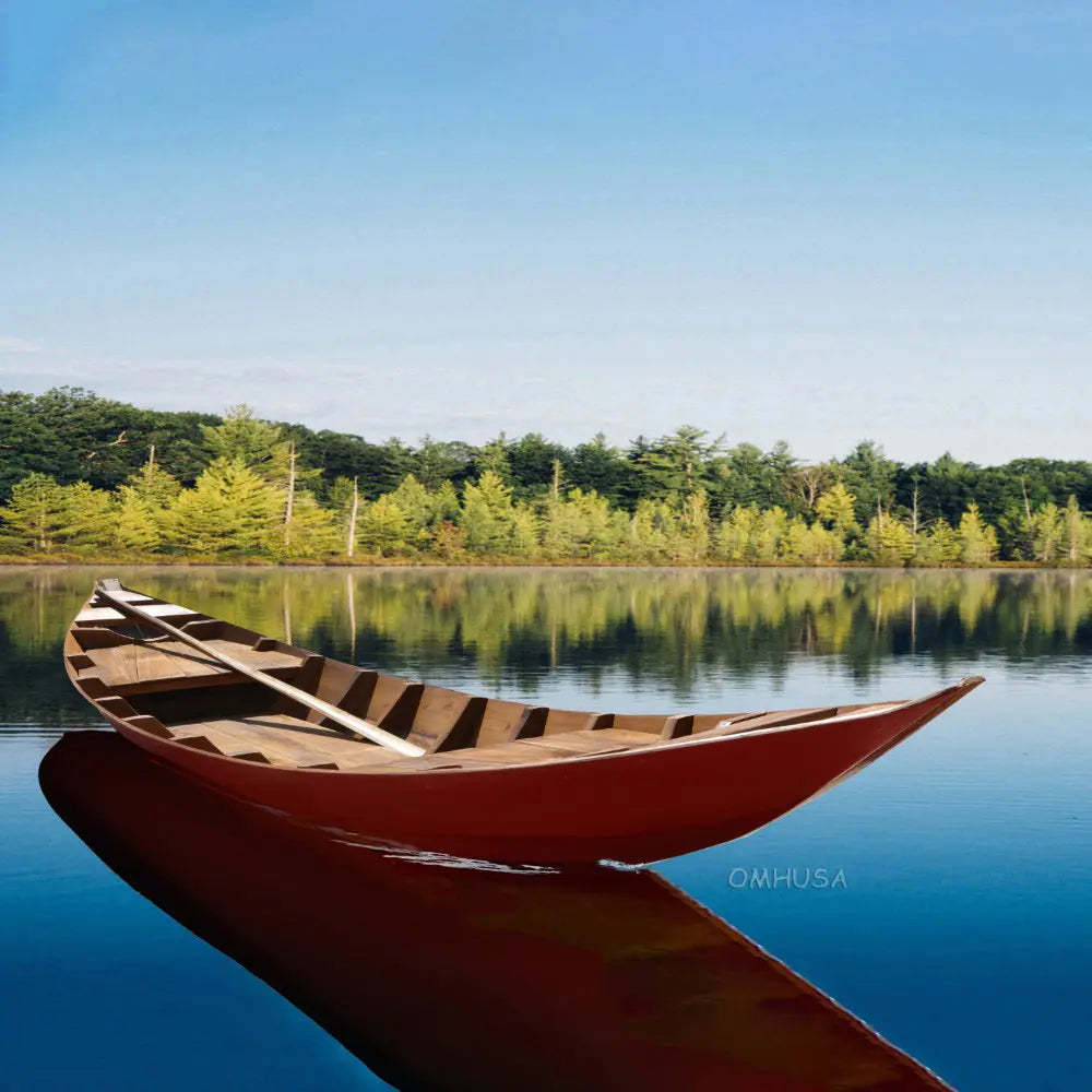 South East Asia Sampan Boat Red Bottom Thuyen Ba La Tam Ban