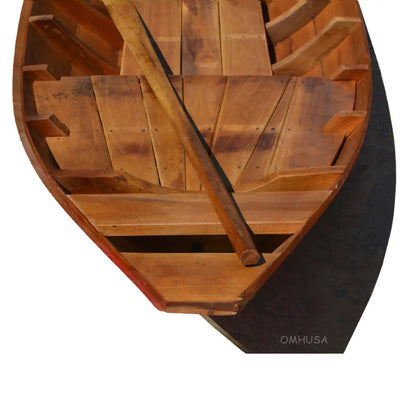 South East Asia Sampan Boat Red Bottom Thuyen Ba La Tam Ban