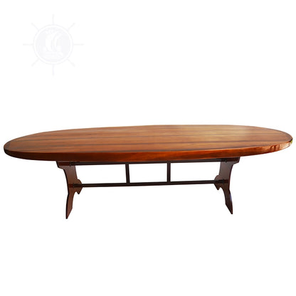 Wooden Single Paddle Board Dining Table 30 Inches Tall
