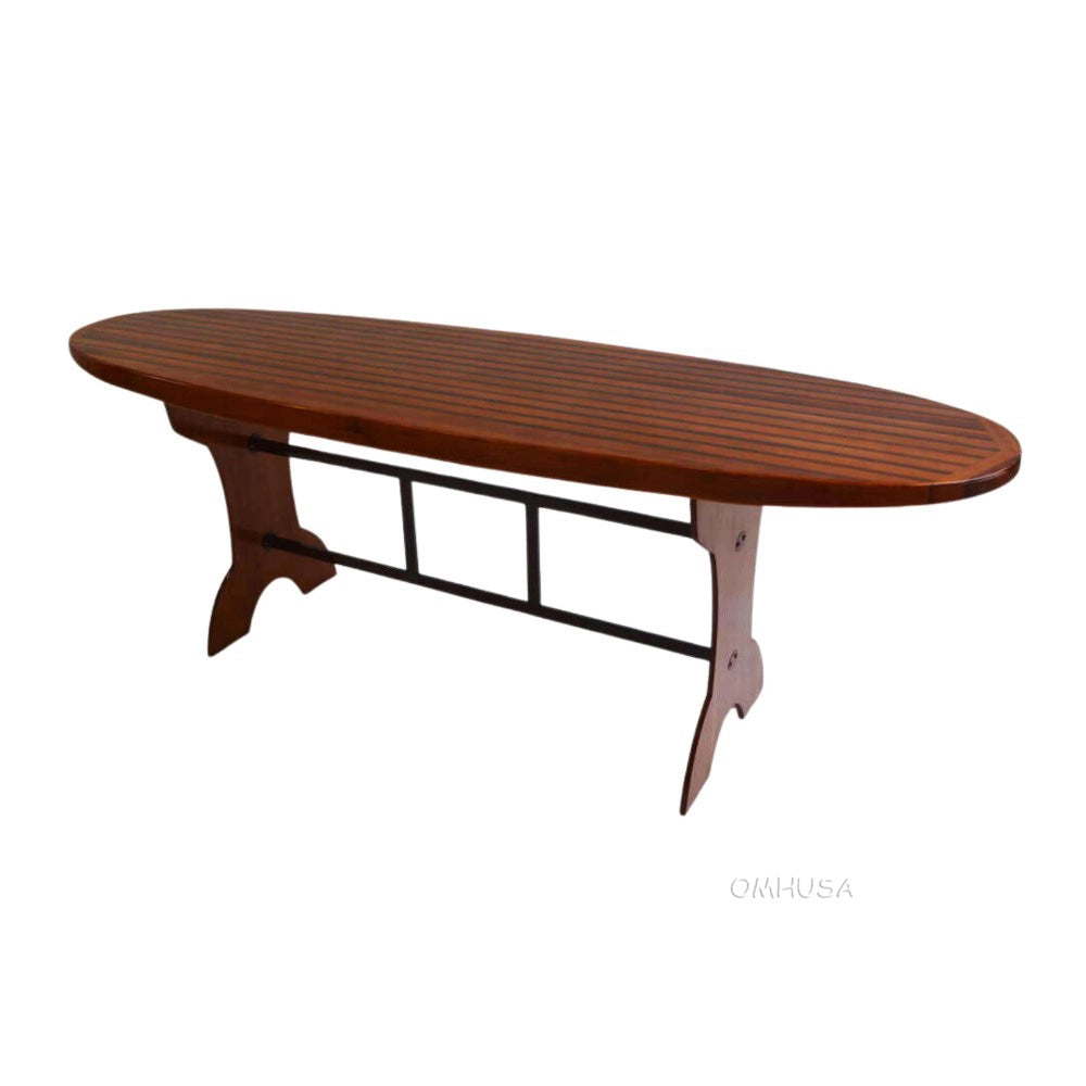 Wooden Single Paddle Board Bar Table 39.4 Inches Tall
