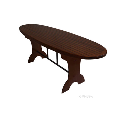 Wooden Single Paddle Board Bar Table 39.4 Inches Tall
