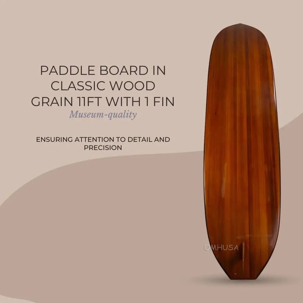 Paddle Board in Classic Wood Grain 11ft with 1 fin