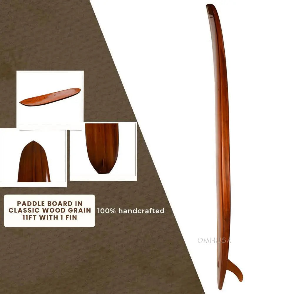 Paddle Board in Classic Wood Grain 11ft with 1 fin