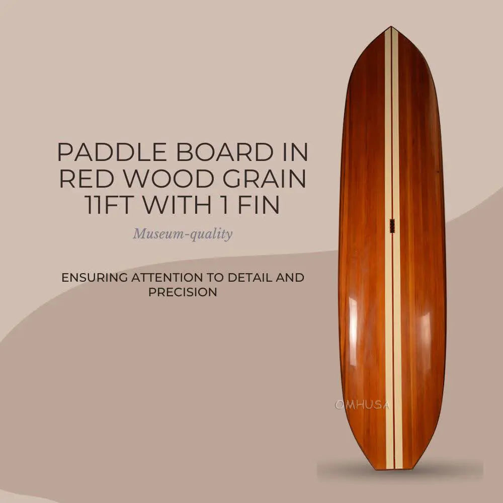 Paddle Board in Red Wood Grain 11ft with 1 fin