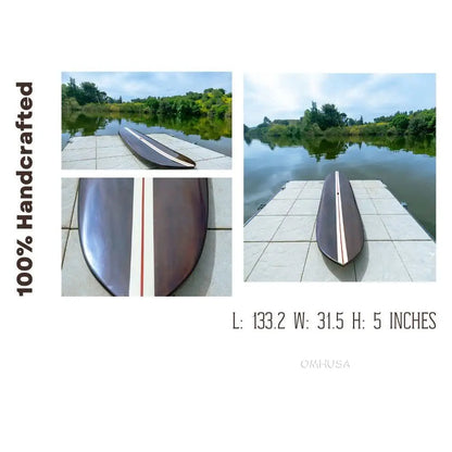 Paddle Board in Dark Painted Wood 11ft with 1 fin