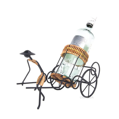 Asian Style Rickshaw Puller Wine Holder