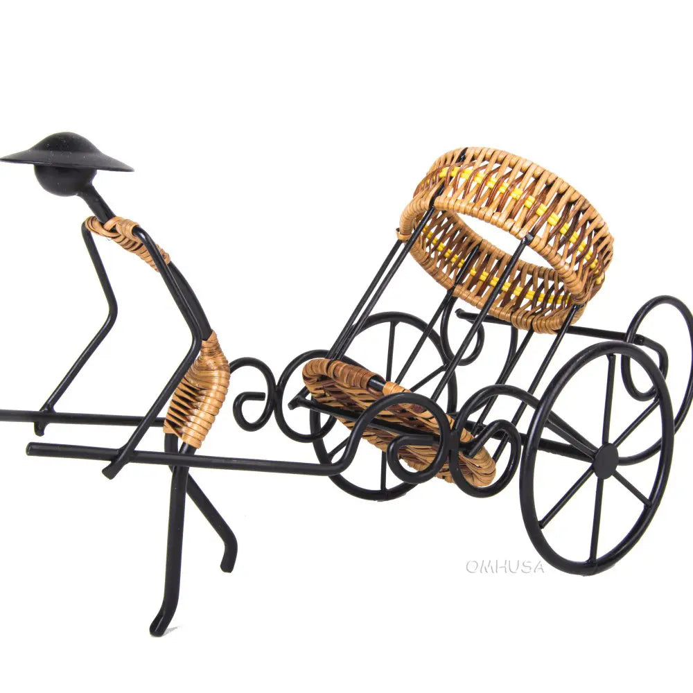 Asian Style Rickshaw Puller Wine Holder