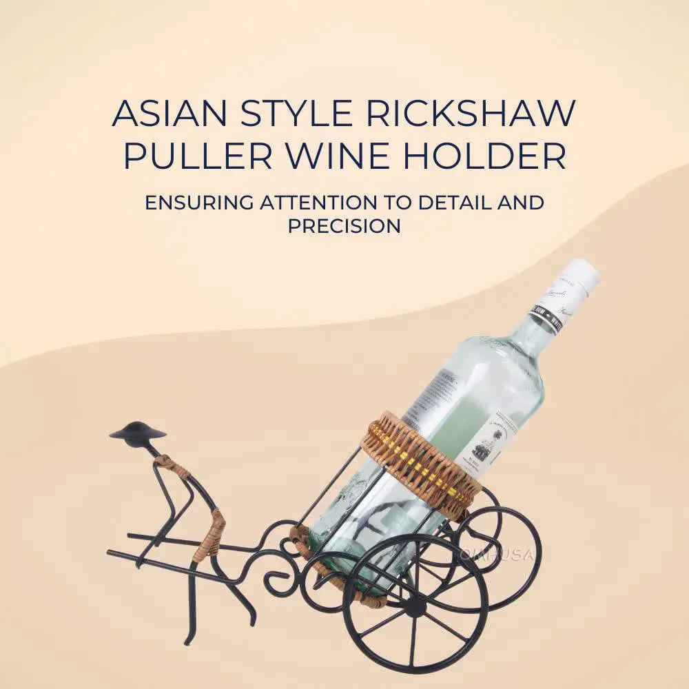 Asian Style Rickshaw Puller Wine Holder