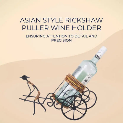 Asian Style Rickshaw Puller Wine Holder