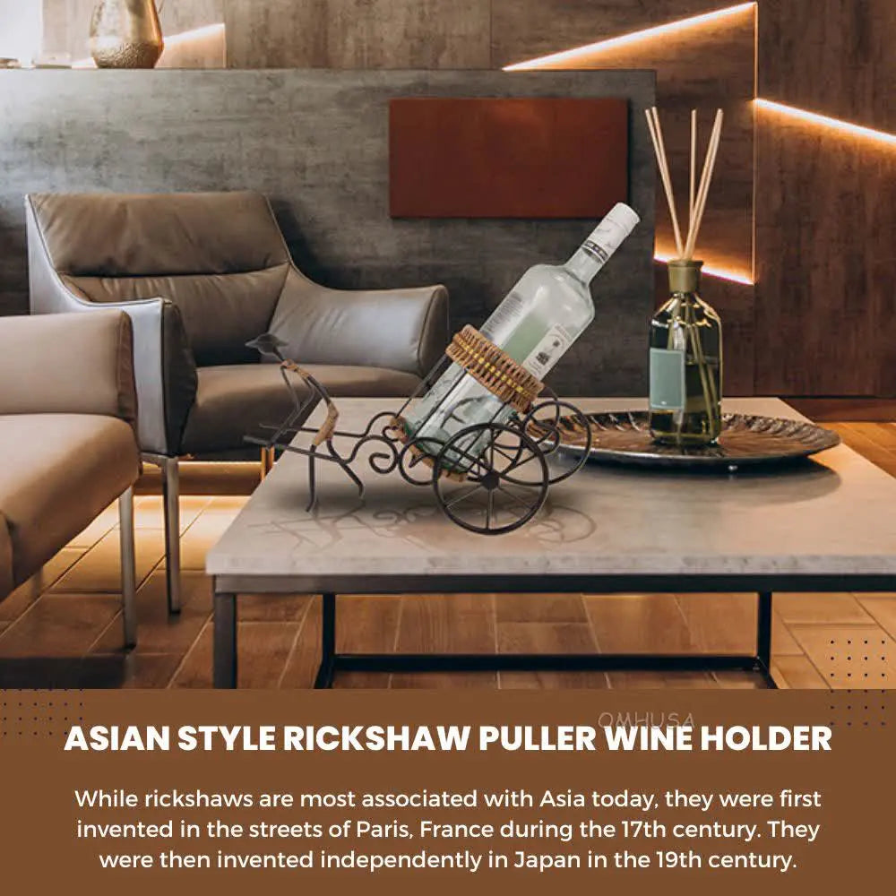 Asian Style Rickshaw Puller Wine Holder