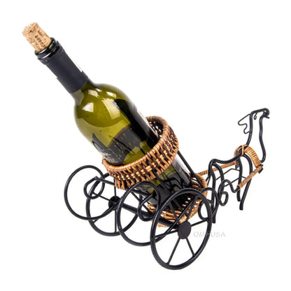 Moose-Drawn Sleigh Ride Wine Holder
