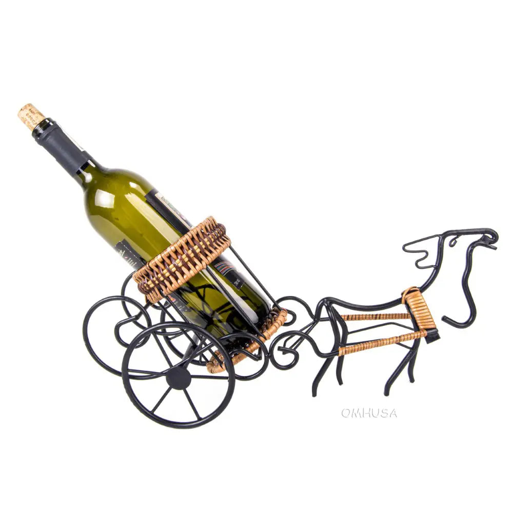 Moose-Drawn Sleigh Ride Wine Holder