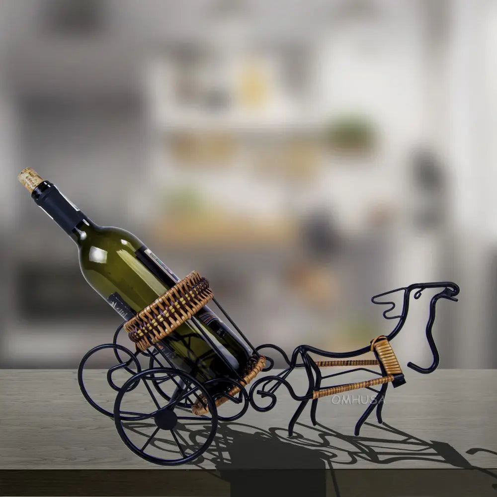 Moose-Drawn Sleigh Ride Wine Holder