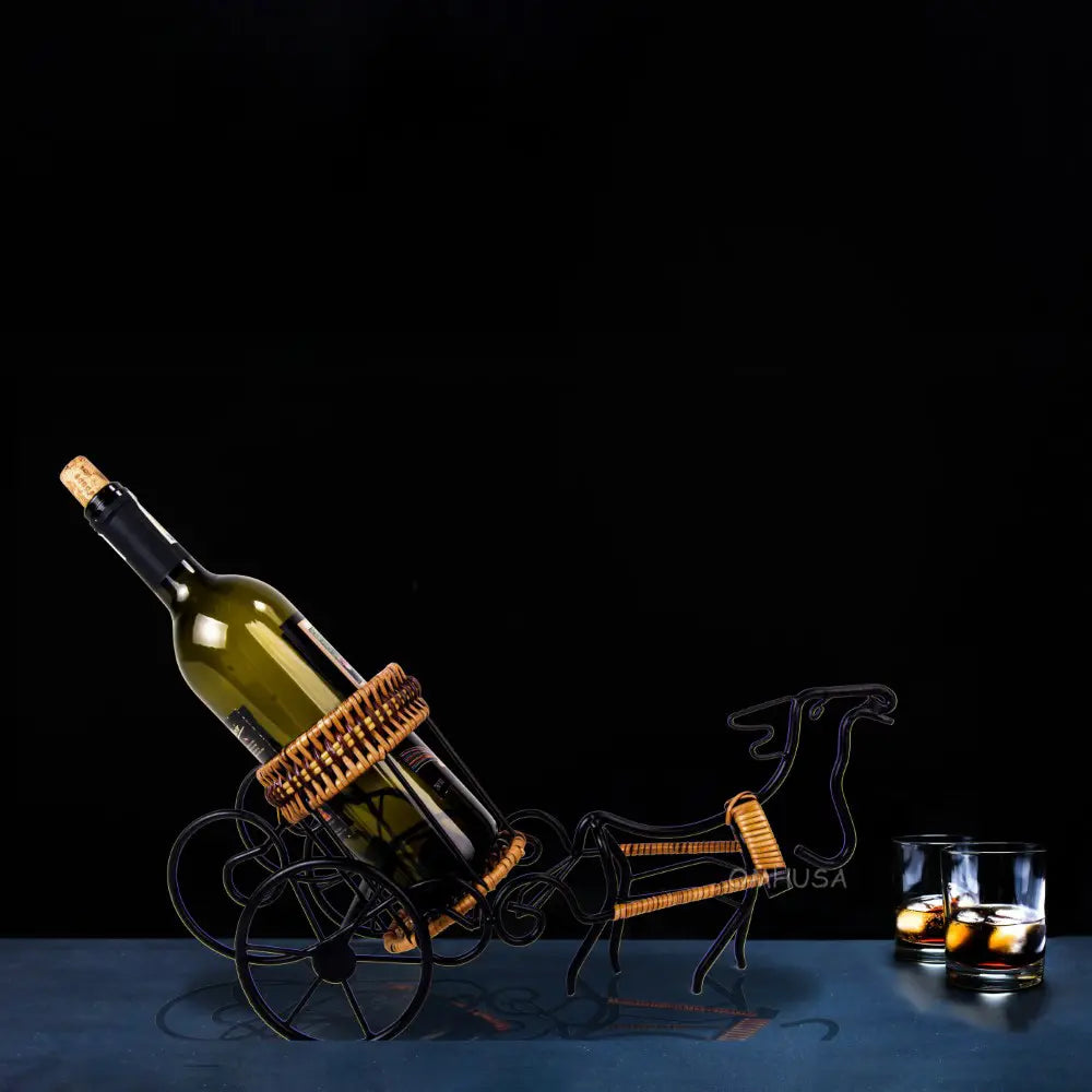 Moose-Drawn Sleigh Ride Wine Holder