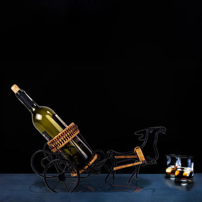 Moose-Drawn Sleigh Ride Wine Holder