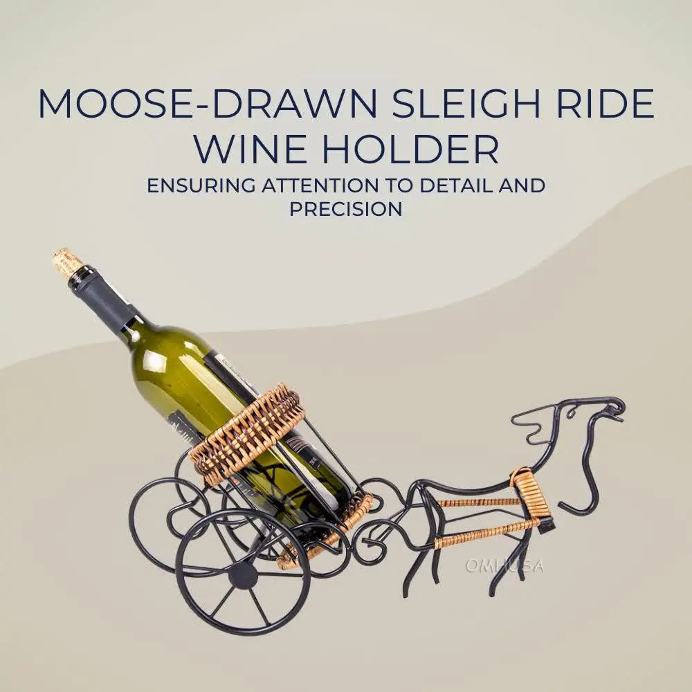 Moose-Drawn Sleigh Ride Wine Holder